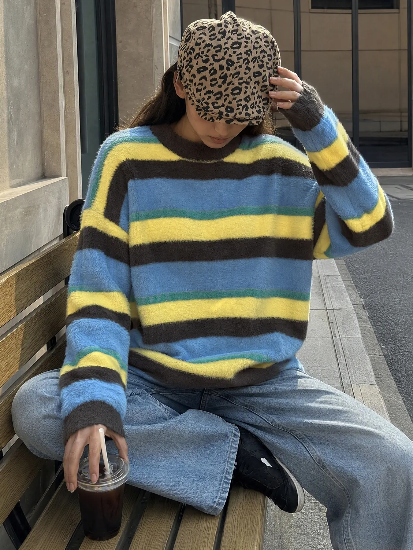 Striped Dropped Shoulder Sweater 4