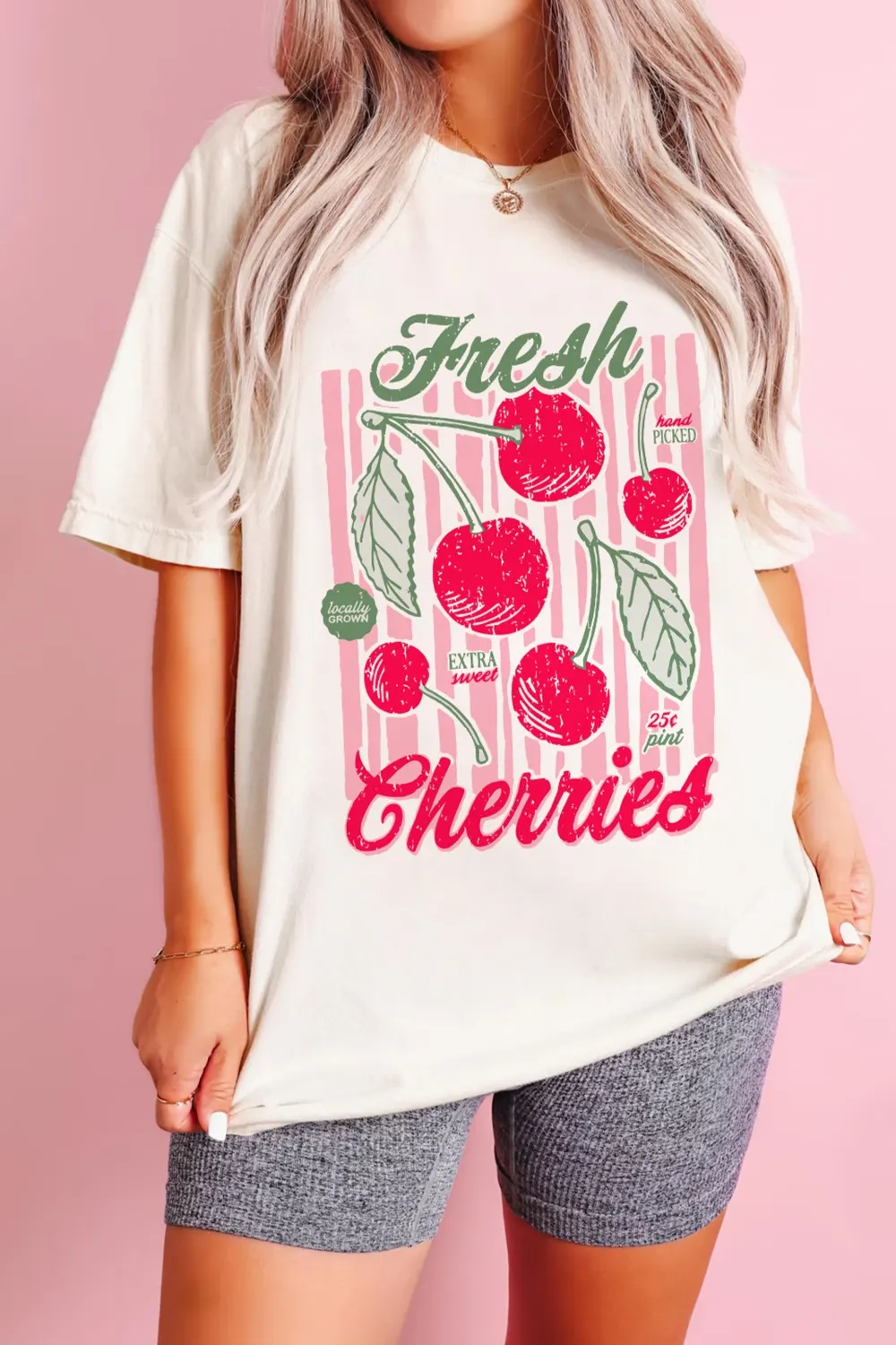 Fresh Cherries Graphic Oversized T-Shirt 2