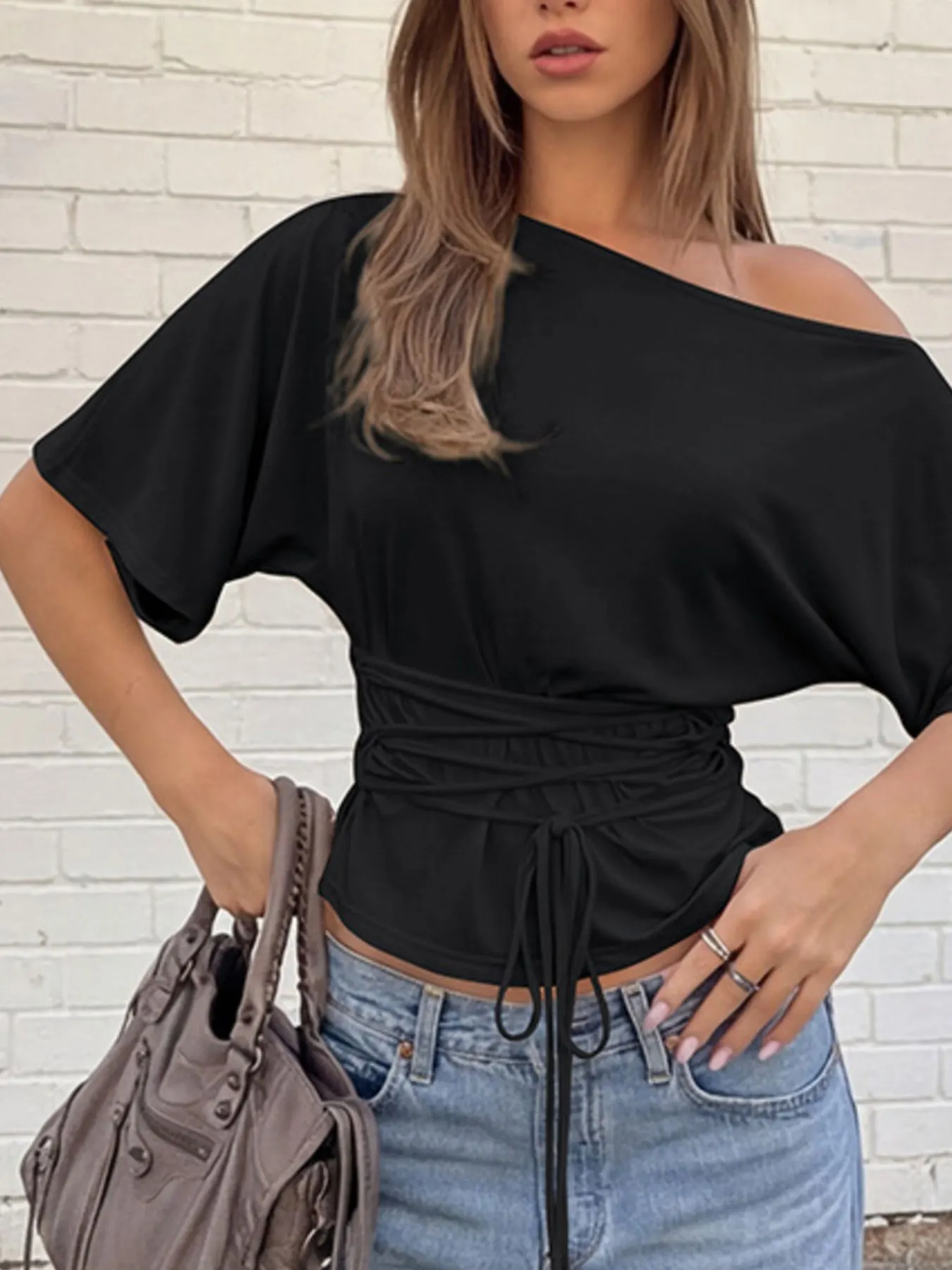 Boat Neck Short Sleeve T-Shirt 25