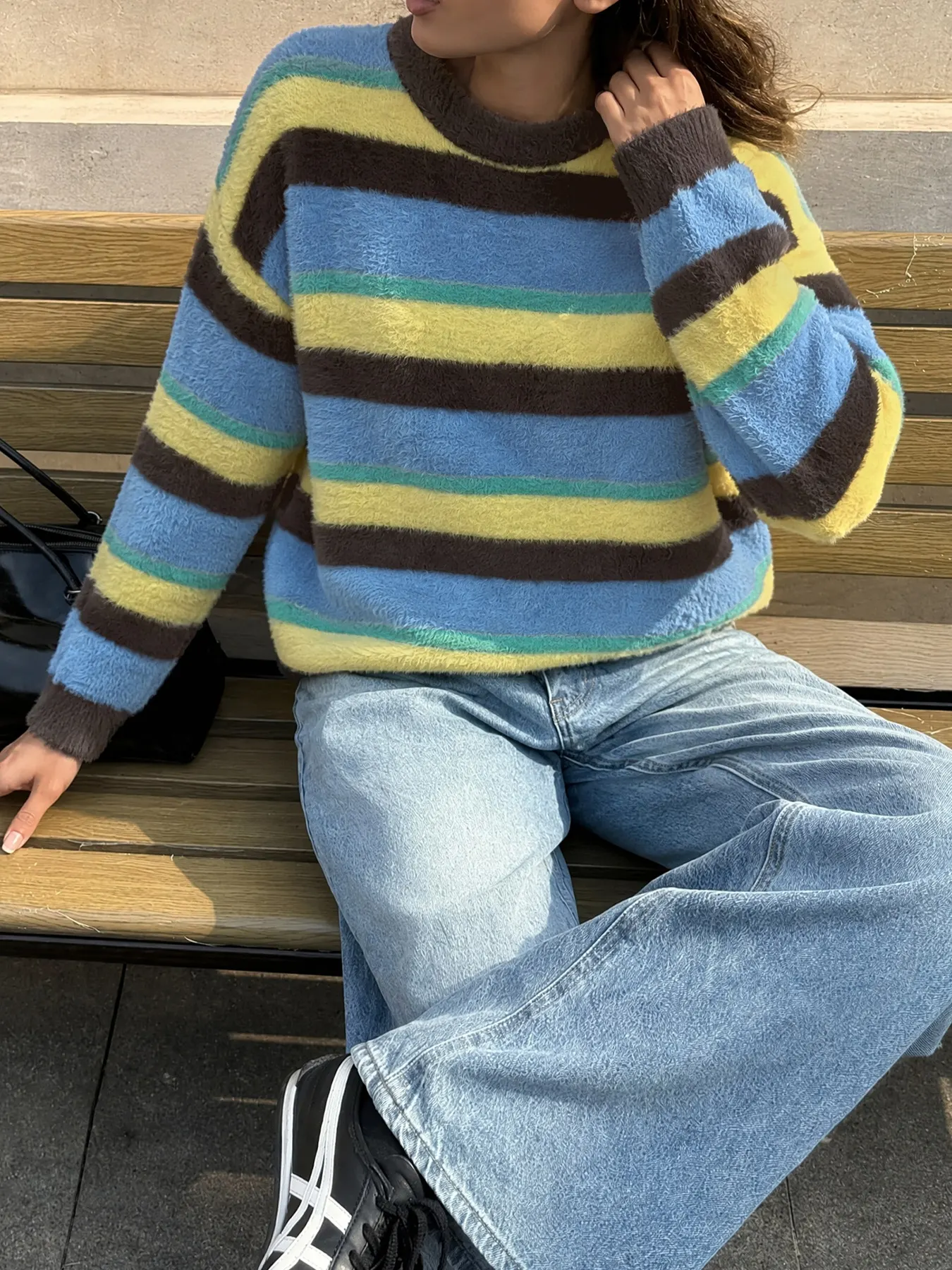 Striped Dropped Shoulder Sweater 3