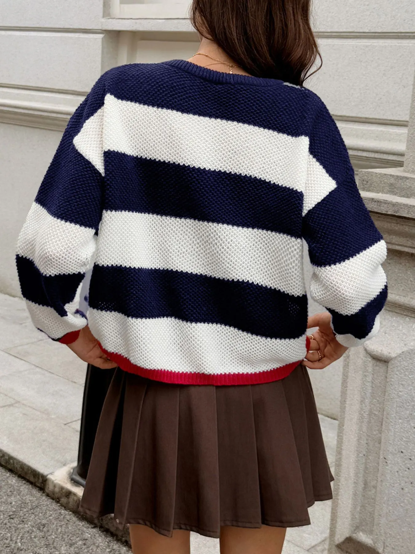 Striped Round Neck Sweater 5