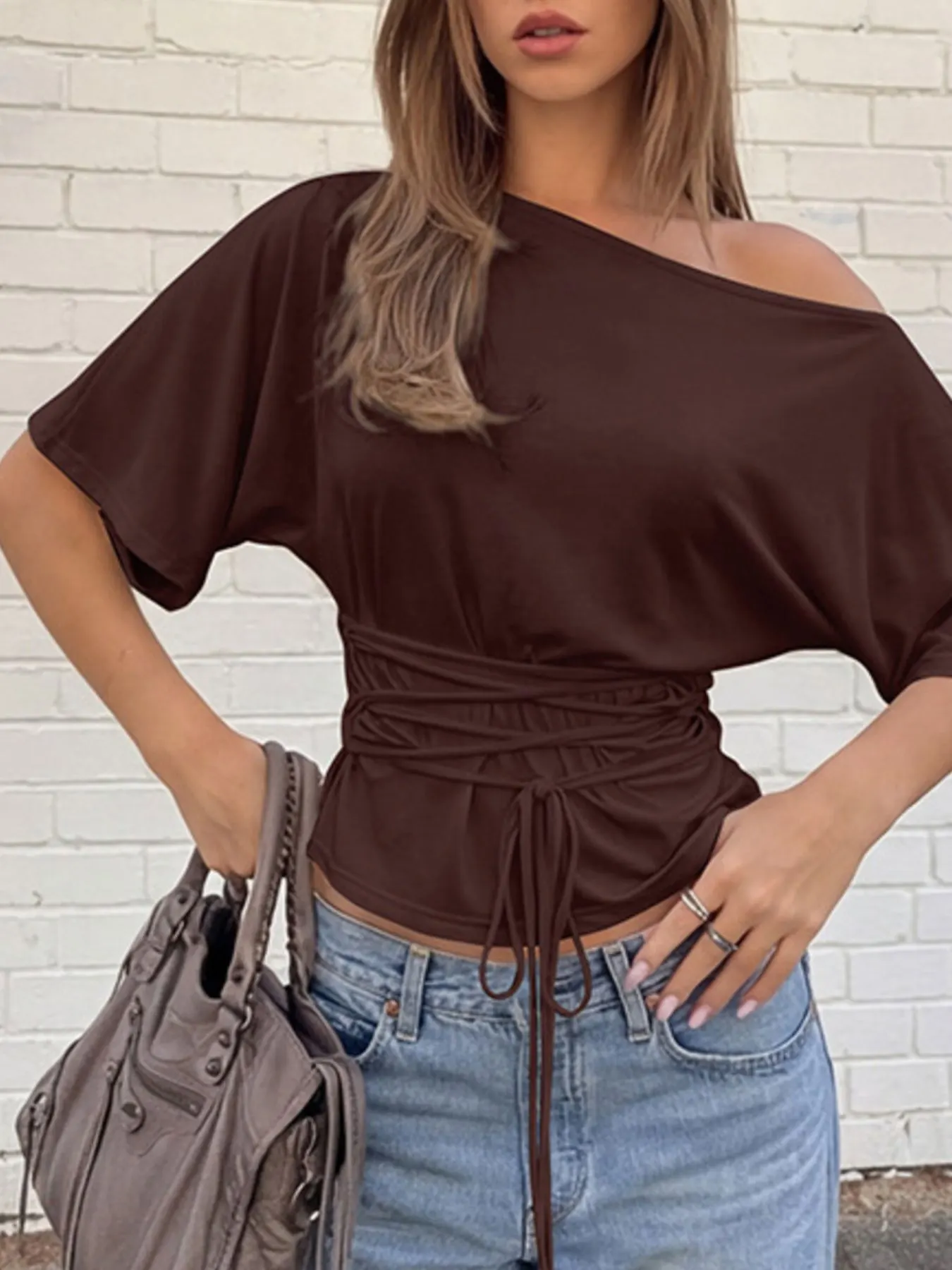Boat Neck Short Sleeve T-Shirt 19